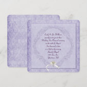 Invitation Vintage pourpre Damas (Devant / Derrière)