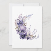 Invitation Vintage pourpre fleuri demi-cercle couronne couron (Dos)