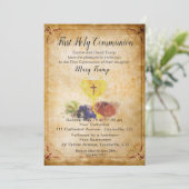 Invitation vintage première communion sainte (Debout devant)