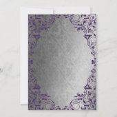 Invitation Vintage princesse d'argent pourpre Tiara Quinceañe (Dos)