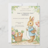 Invitation Vintage Rabbit Garden 1st Birthday (Devant)
