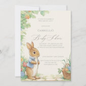 Invitation Vintage Rabbit Garden Baby Shower  (Devant)