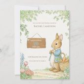 Invitation Vintage Rabbit Garden Baby Shower  (Devant)