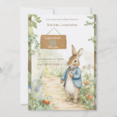 Invitation Vintage Rabbit Garden Baby Shower (Devant)