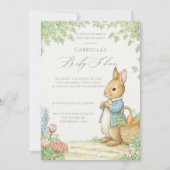 Invitation Vintage Rabbit Garden Baby Shower (Devant)