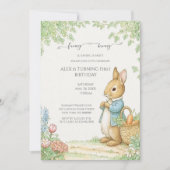 Invitation Vintage Rabbit Garden Birthday (Devant)