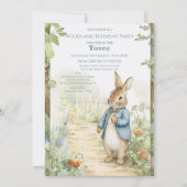Invitation Vintage Rabbit Garden Birthday (Devant)