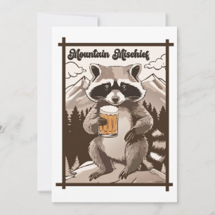 Invitation Vintage Raccoon Mountain Mischief Vibes extérieure