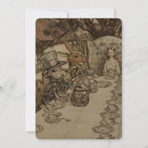 Invitation Vintage Rackham Mad Tea Party Alice au pays des me
