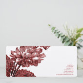 Invitation Vintage Ranunculus Rose Bourgogne Mariage (Debout devant)