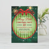 Invitation Vintage Red and Green Christmas Party (Debout devant)