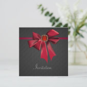 Invitation Vintage Red Bow Black All Occasion Party (Debout devant)