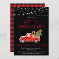 Vintage Red Truck & Buffalo Plaid Christmas Party