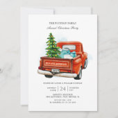 Invitation Vintage Red Truck Christmas Tree (Devant)