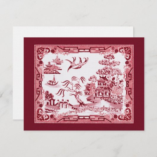 Invitation vintage Red Willow (Devant / Derrière)