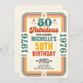 Invitation Vintage Retro 50 Et Fabuleux Anniversaire (Devant / Derrière)
