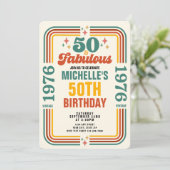 Invitation Vintage Retro 50 Et Fabuleux Anniversaire (Debout devant)