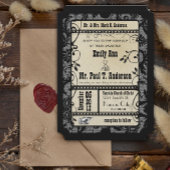 Invitation Vintage Retro Broadway Rustic Movie Ticket Mariage