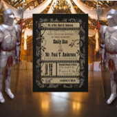 Invitation Vintage Retro Broadway Rustic Movie Ticket Mariage