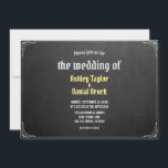 Invitation Vintage Retro Chalkboard Classic Mariage formel<br><div class="desc">Cette élégante faire-part de mariage fleurie ornée convient à une mariage moderne. L'élégant design coloré dispose d'un Vintage Retro Chalkboard Script Formal Faire-part de mariage</div>