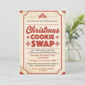 Invitation Vintage Retro Christmas Cookie Swap  (Debout devant)