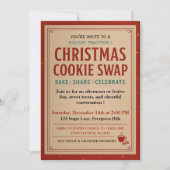 Invitation Vintage Retro Christmas Cookie Swap (Devant)