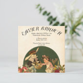 Invitation Vintage Retro Collage Pâques Brunch (Debout devant)