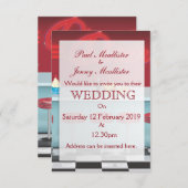Invitation vintage Retro Diner Wedding (Devant / Derrière)