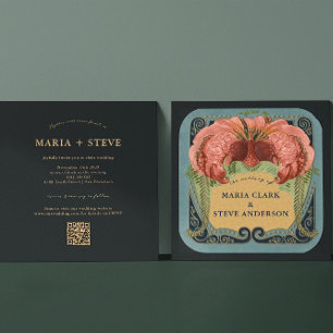 Invitation Vintage Retro Floral Art Nouveau Mariage