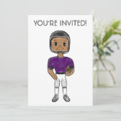 Invitation vintage retro football player (Debout devant)