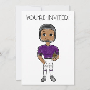 Invitation vintage retro football player