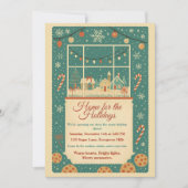 Invitation Vintage Retro Home for the Holidays (Devant)