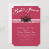 Invitation Vintage Retro Magenta Rose Fashion Diva (Devant)