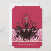 Invitation Vintage Retro Magenta Rose Fashion Diva (Dos)