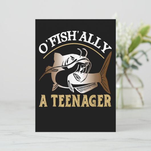 Invitation Vintage Rétro O'Fishally Un Adolescent (Debout devant)