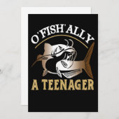 Invitation Vintage Rétro O'Fishally Un Adolescent (Devant / Derrière)