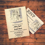 Invitation Vintage Retro Old Bride Groom Comic Rustic Wedding<br><div class="desc">This vintage retro comic-themed wedding invitation is suitable for a modern wedding. The old minimalist design features Vintage Retro Old Bride Groom Comic Rustic Wedding Invitation</div>