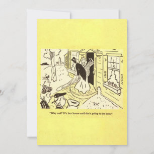 Invitation Vintage Retro Old Funny Couple Comique Mariage de