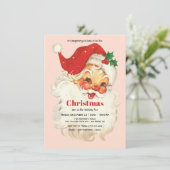 Invitation Vintage Retro Père Noël Noël (Debout devant)