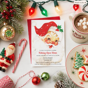 Invitation Vintage Rétro Père Noël Noël