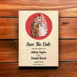 Invitation Vintage Retro Romantic Comic Wedding Enregistrer l<br><div class="desc">Ce faire-part de mariage rétro vintage sur le thème de la bande dessinée convient à un mariage moderne. L'ancien design minimaliste comprend Vintage Retro Romantique Mariage comique Enregistrer la date Invitation</div>