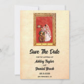 Invitation Vintage Retro Romantique Vieux Mariage Enregistrer (Devant)