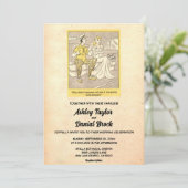 Invitation Vintage Retro Rustic Funny Couple Mariage (Debout devant)