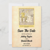 Invitation Vintage Retro Rustic Funny Wedding Enregistrer la  (Devant)