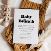 Invitation Vintage Retro Script Baby Brunch
