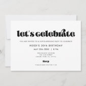 Invitation Vintage Retro Script Fêtons l'anniversaire (Devant)