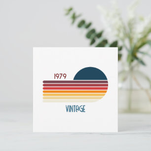 Invitation Vintage Retro Stripe Sun 1979