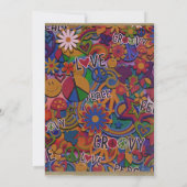 Invitation Vintage Retro Super 60's Soixante Anniversaire fêt (Dos)