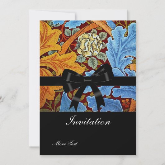 Invitation Vintage Retro Victorian William Morris (Devant)
