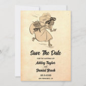 Invitation Vintage Retro Vieux Mariage Mariage Mariée Enregis (Devant)